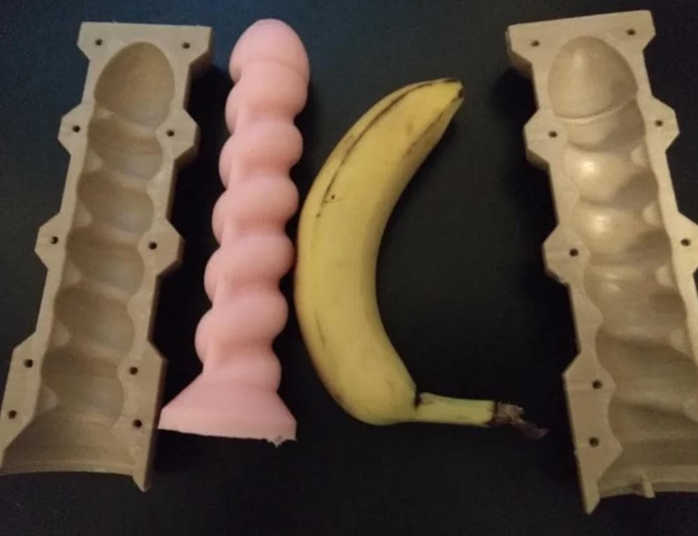 Dildo mold. Make your own sildo, casting silicone, concrete