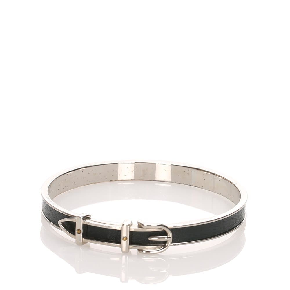 Brukt Hermes emalje armbånd sølv