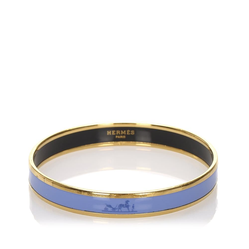 Pre-owned Hermes Enamel Bangle Blue
