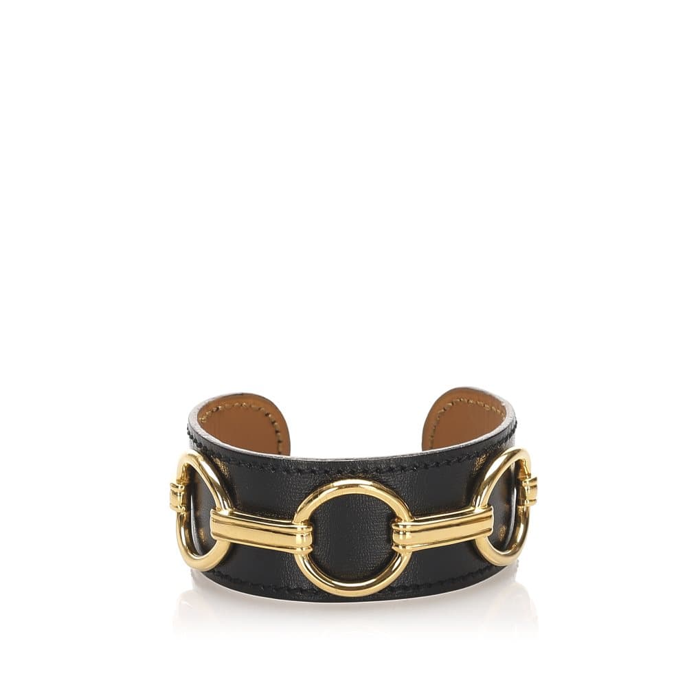 Pre-owned Hermes Mors Cuff Black