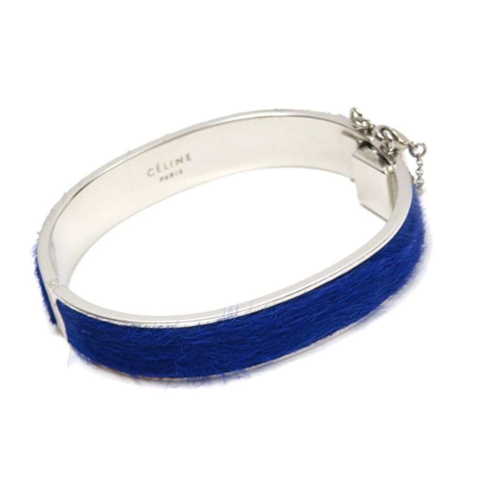 Pre-owned Celine Pony Hair Bangle Blue