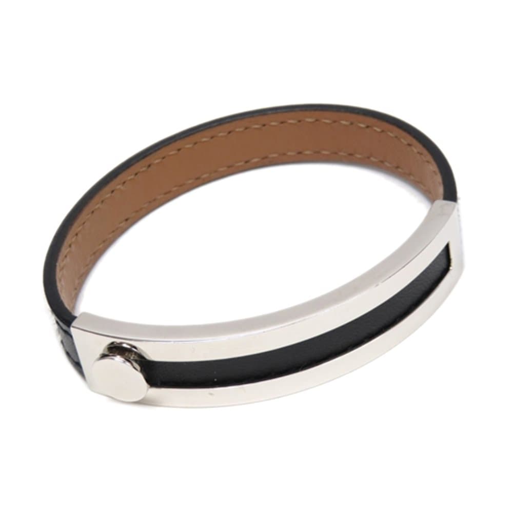 Pre-owned Hermes Leather Bracelet Black