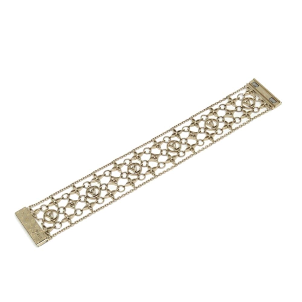 Pre-owned Louis Vuitton Brass Filigram Bracelet Gold