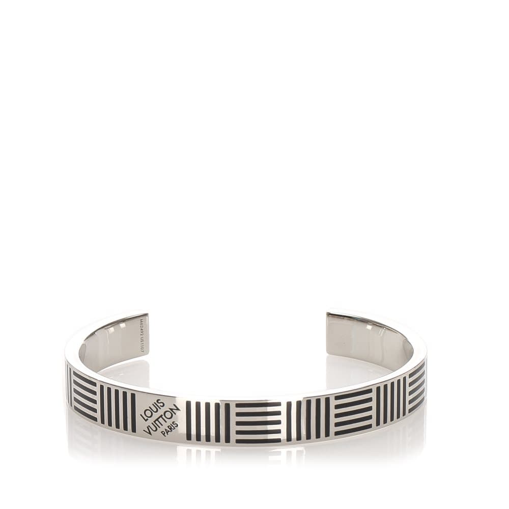 Pre-owned Louis Vuitton Palladium Damier Cuff Silver