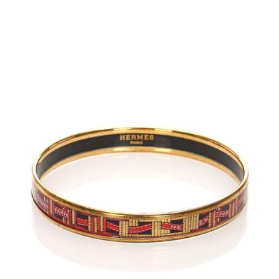 Pre-owned Hermes Enamel Bangle Gold