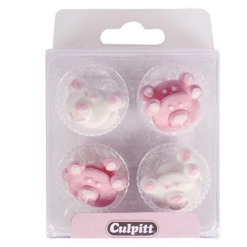 Culpitt Sugar Decorations Baby Bears Pink pk/12
