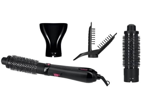 Rowenta Elite CF7812, Varmluftsbørste, Varm, Svart, Rosa, Hengeløkke, 1,8 m, 1200 W
