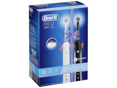 Oral-B Electric Toothbrush Pro 2 2900 Rechargeable, For adults, Operating time Up to 2 weeks min, Number of brush heads included 2, Number of teeth b