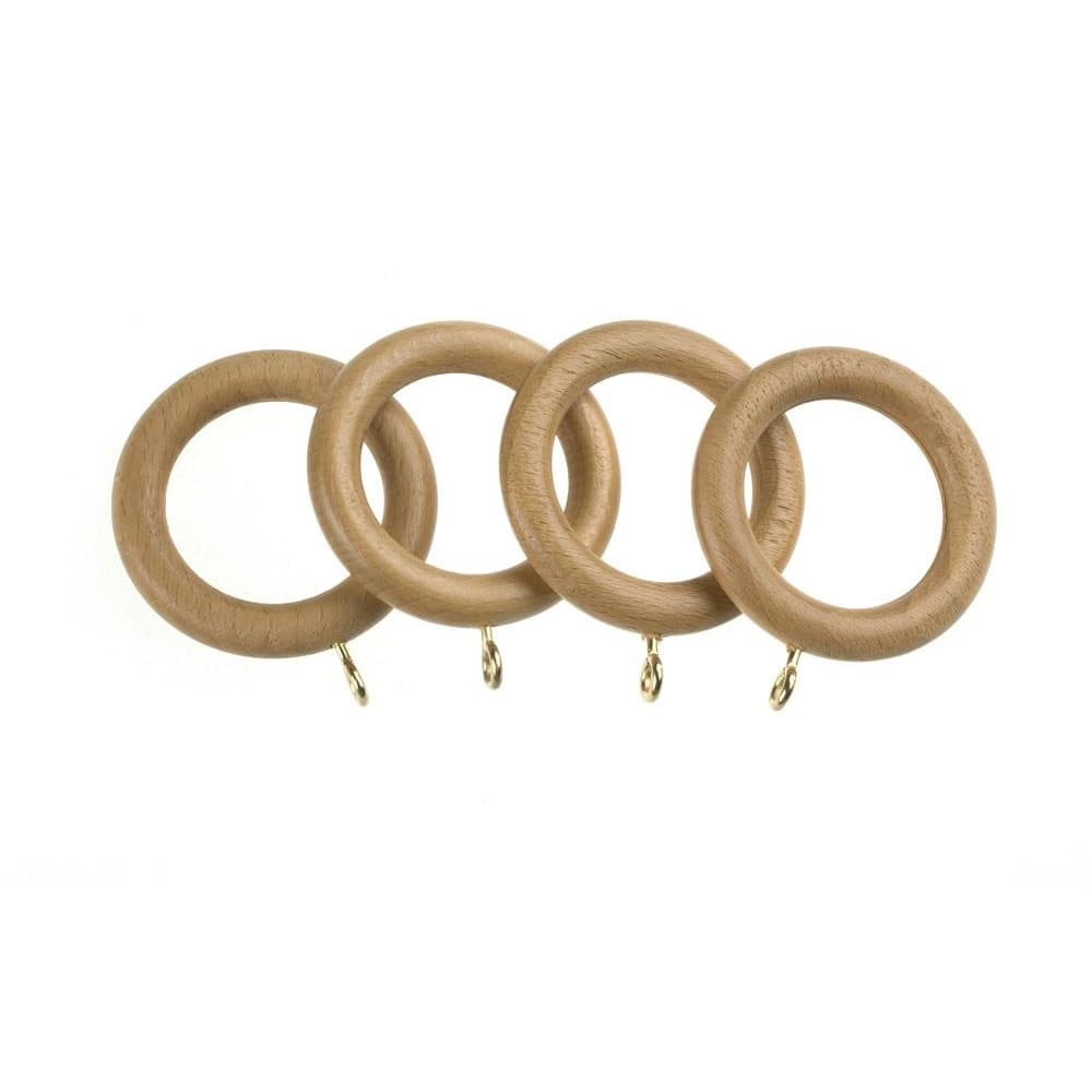 Universal Wood Curtain Rings (Pack of 4)