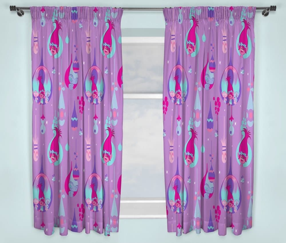 Trolls Poppy Verhot Ready Made Curtains 168cm x 183cm