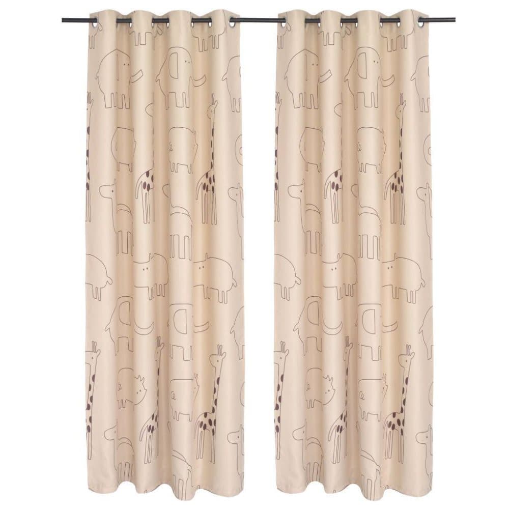 vidaXL Lystette gardiner til barnerom 2 stk 140x240 cm beige