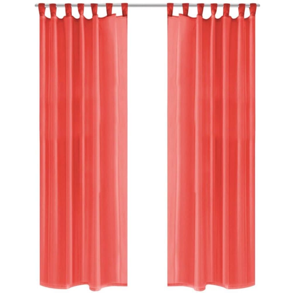 vidaXL Voileeverhot 2 kpl 140x175 cm Punainen