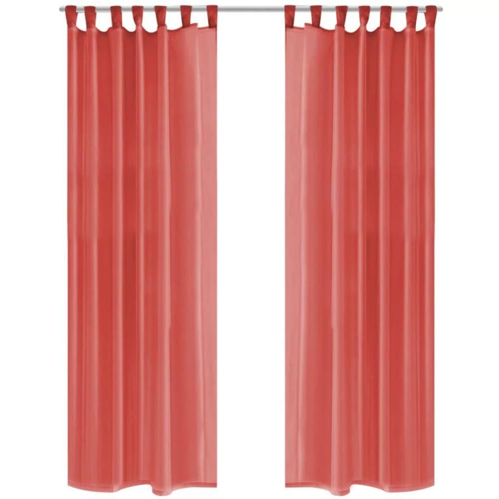 vidaXL Voilegardiner 2 stk 140x225 cm rød