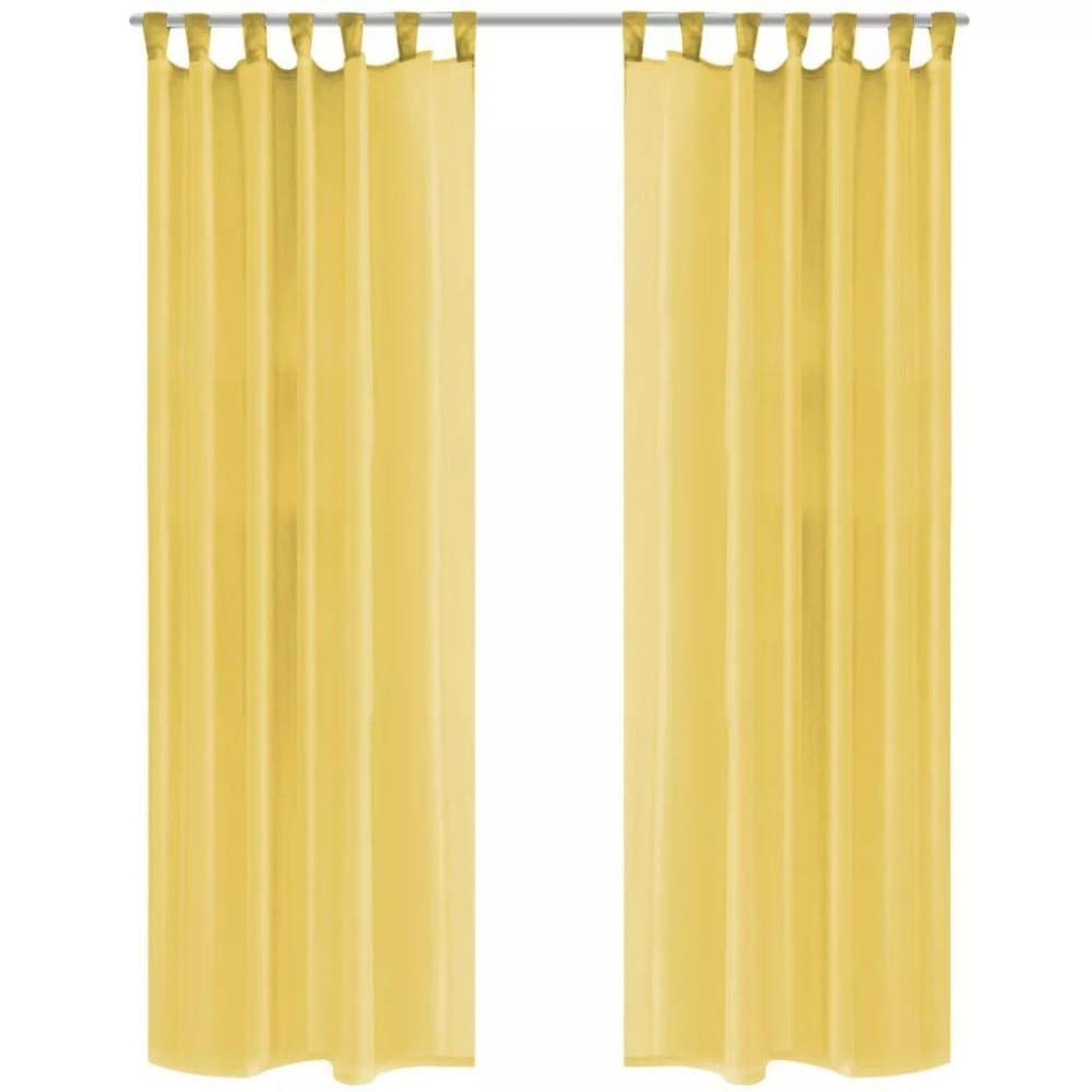 vidaXL Voilegardiner 2 stk 140x225 cm gul