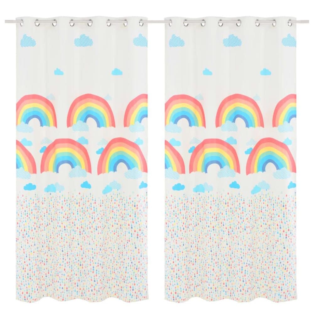 vidaXL Lystette gardiner til barnerom 2 stk 140x240 cm regnbue