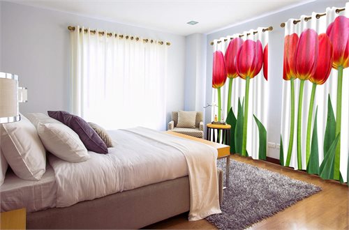 Bild av Dekorativa gardiner Bed of Tulips