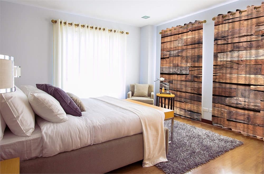 Dekorativa gardiner Wooden Wall