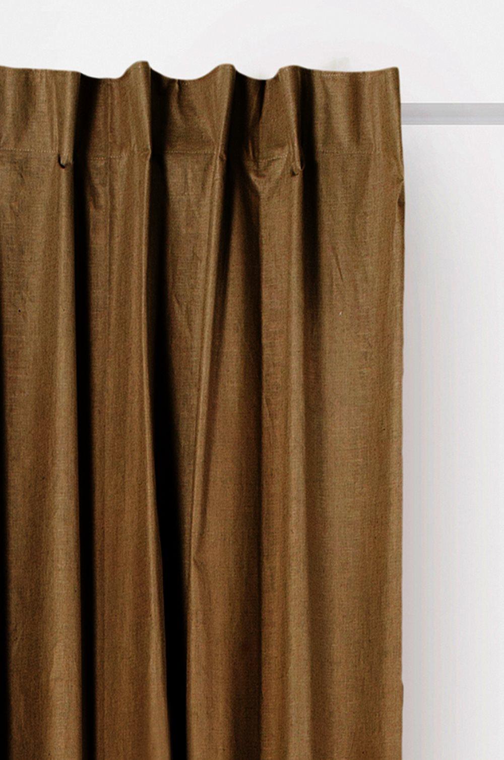 Himla Ebba Gardin Med Veckband Lin/Bomull 145 x 290 cm Taupe