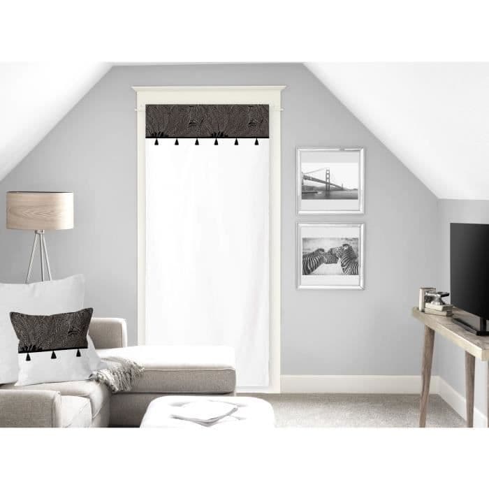 SOLEIL D'OCRE Oasis -verhokangas - 100% puuvillaa - 70 x 200 cm - musta
