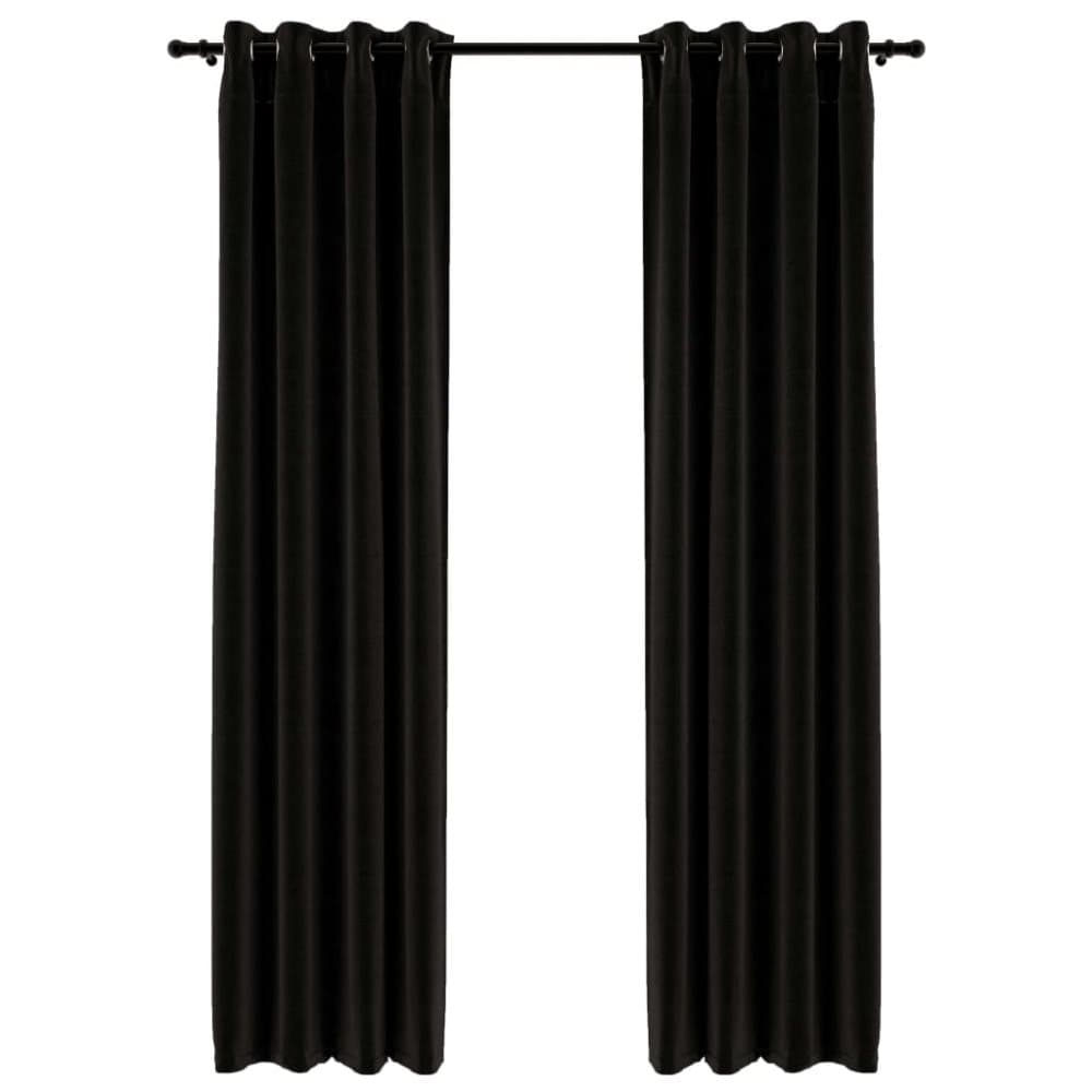 vidaXL Pellavamaiset pimennysverhot 2 kpl antrasiitti 140x225 cm
