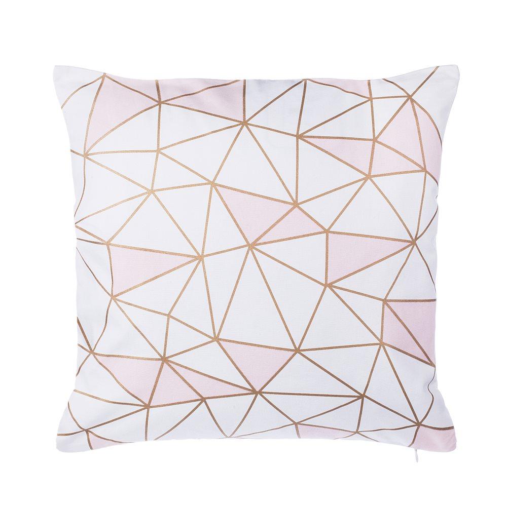 Pude 45x45 cm Geometrisk Motiv Lyserød/Hvid