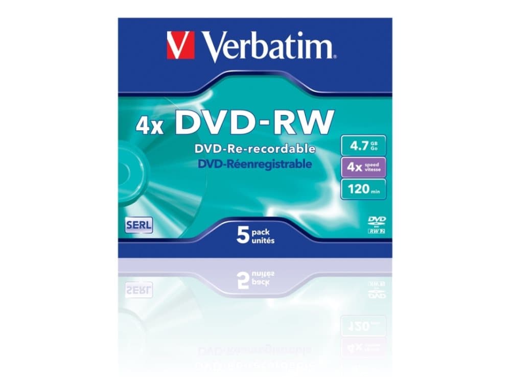 Verbatim DataLifePlus - 5 x DVD-RW - 4.7 GB 4x - CD-fodral