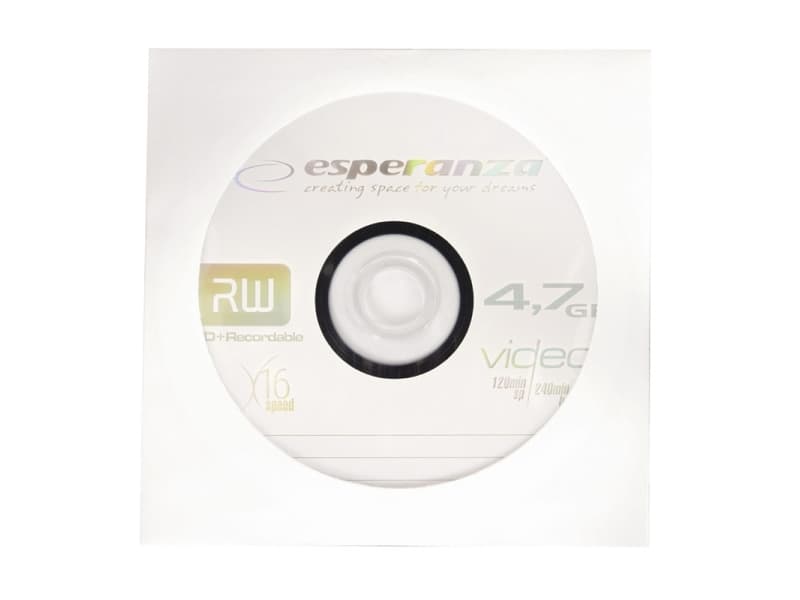 Esperanza 1120, 4,7 GB, DVD+R, 120 mm, 1 stykker, 16x, Konvolutt