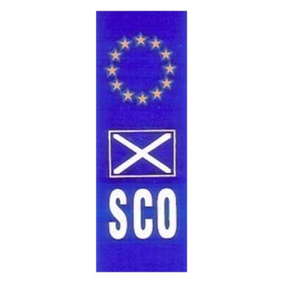 W4 Euro Scotland Upright Plate Sticker