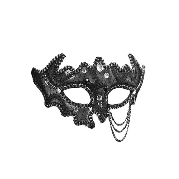 Bristol Novelty Svart dekorativ 3/4 ögonmask