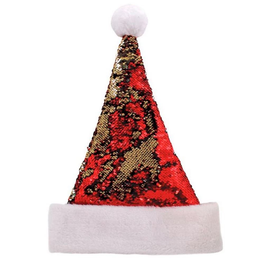 Christmas Shop Unisex Reversible Sequin Xmas Santa Hat