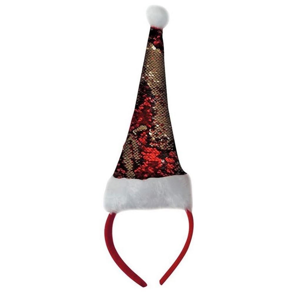 Christmas Shop Unisex Reversible Sequin Xmas Santa Hat Headband