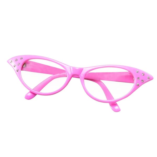 Bristol Novelty Womens/Ladies 50s Female Glasses Pink One Size