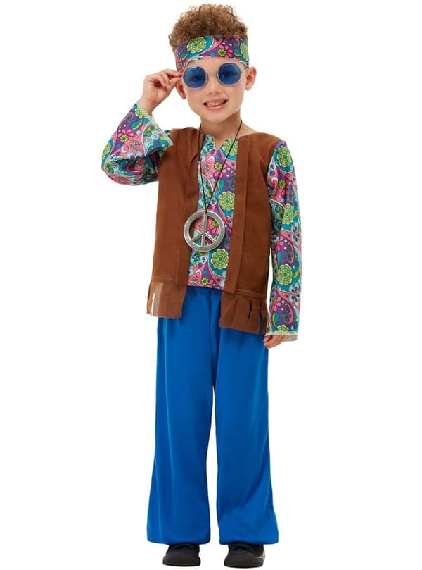 Funidelia | Hippie Kostyme til gutter ▶ 60-talls, Hippie, Flower power, Tiår - Flerfarget 3-4 years