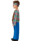 Miniatyrbillede 3 af 6: Funidelia | Hippie kostume til drenge ▶ 60'erne, Hippie, Flower power, Årti - Multifarvet