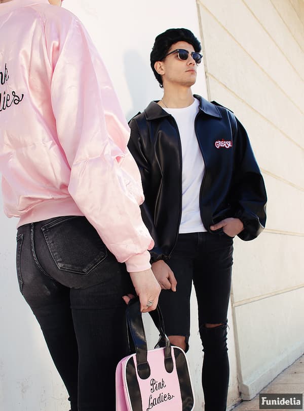 Funidelia | Grease T-Birds Jakke OFFICIELLE til mænd ▶ 50'erne, John Travolta, Grease, Årti - Sort