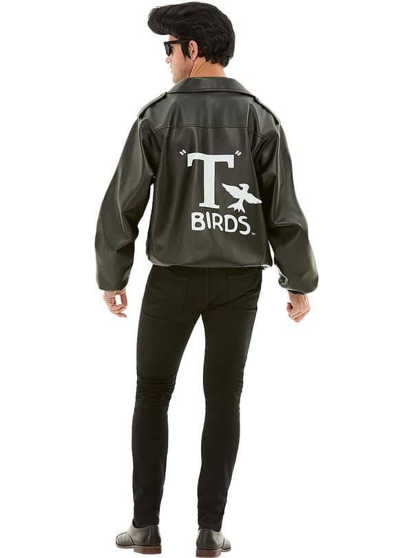 Funidelia | Grease T-Birds Jakke OFFICIELLE til mænd ▶ 50'erne, John Travolta, Grease, Årti - Sort