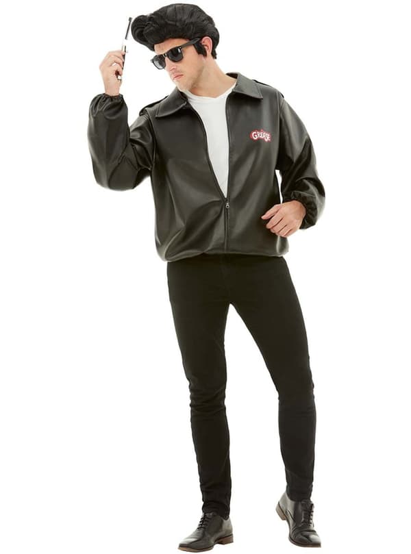 Funidelia | Grease T-Birds Jakke OFFICIELLE til mænd ▶ 50'erne, John Travolta, Grease, Årti - Sort XL