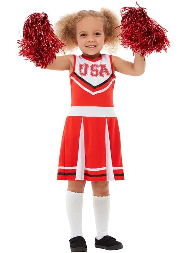 Funidelia | Cheerleader dräkt för flicka ▶ Cheerleader, Amerikansk Fotboll, Högre Skola, Yrken - Röd 7-9 years