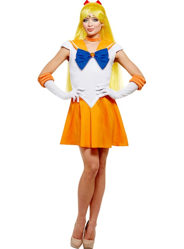 Funidelia | Sailor Venus kostyme - Sailor Moon OFFISIELL til dame ▶ Anime, Cosplay, Usagi Tsukino, Tegneserie - Oransje M