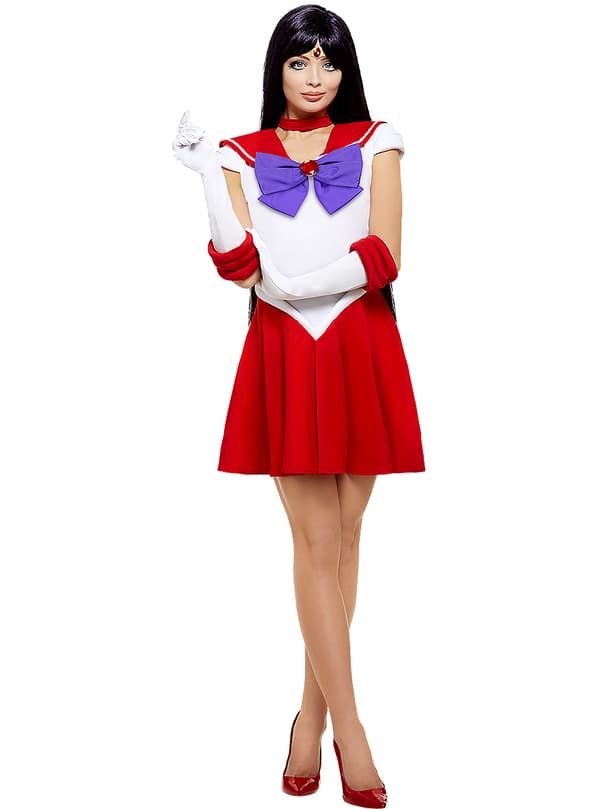 Funidelia | Sailor Mars-asu - Sailor Moon VIRALLINEN naisille ▶ Anime, Cosplay, Usagi Tsukino, Piirretty - Punainen