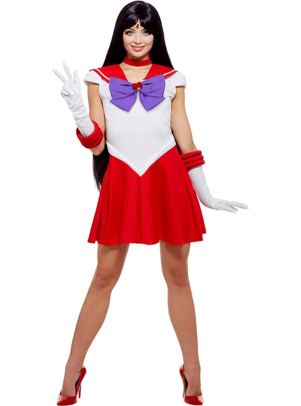Funidelia | Sailor Mars-asu - Sailor Moon VIRALLINEN naisille ▶ Anime, Cosplay, Usagi Tsukino, Piirretty - Punainen L