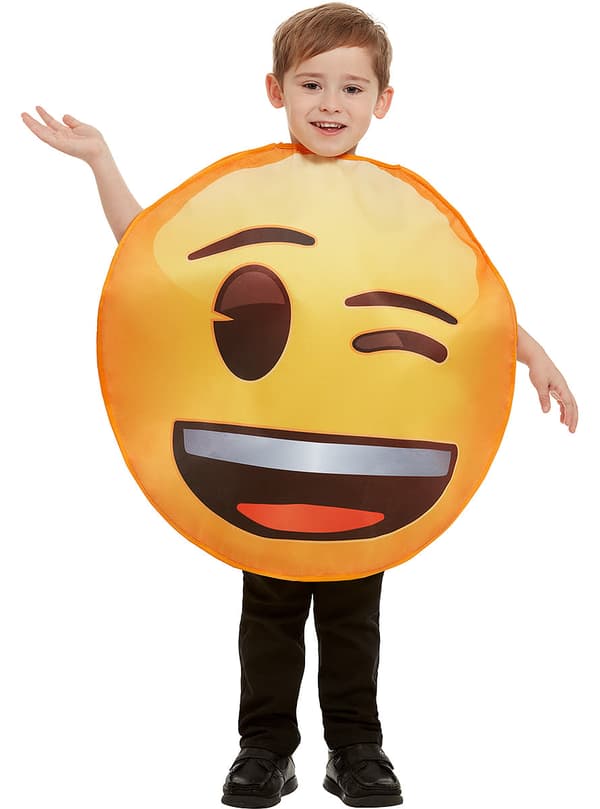 Funidelia | Emoji Maskeraddräkt blinka med ett öga OFFICIELLA för flicka och pockje ▶ Emoticon, Whatsapp, Originella och roliga - Gul