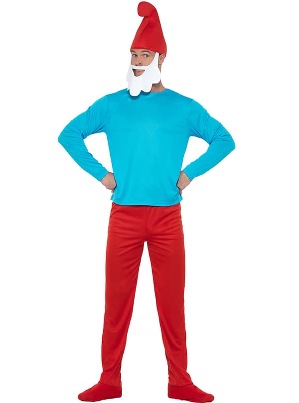 Funidelia | Gammelsmølf Kostume OFFICIELLE til mænd ▶ The Smurfs, Tegneserier, Smølferne, Dværg - Rød XXL