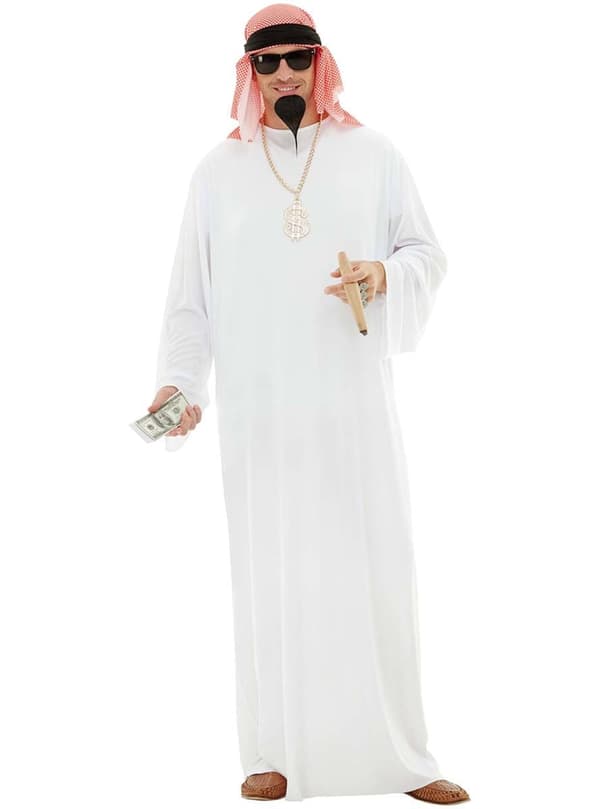 Funidelia | Arabiasu miehille ▶ Sheikki, Öljy, Dollari - Valkoinen XL