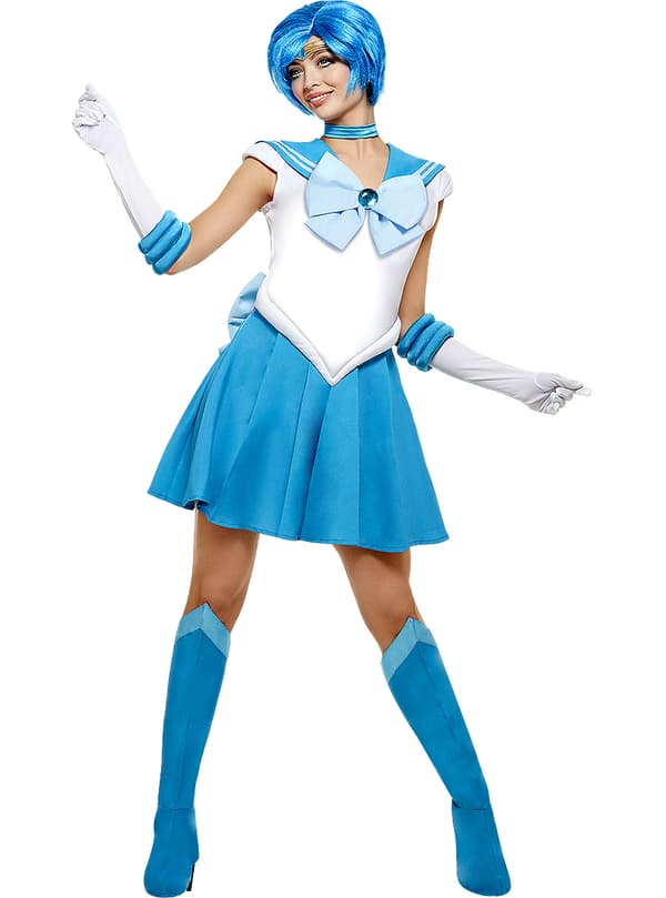 Funidelia | Sailor Mercury Maskeraddräkt - Sailor Moon OFFICIELLA för dam ▶ Anime, Cosplay, Usagi Tsukino, Tecknad - Blå