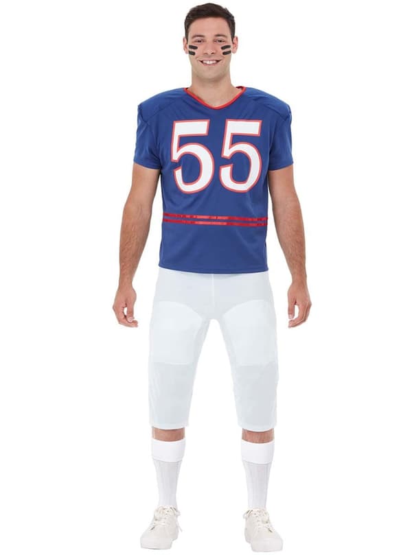 Funidelia | Amerikansk fotballspiller kostyme til mann ▶ Rugby, Quarterback, Amerikansk Fotball, Yrker - Blå L