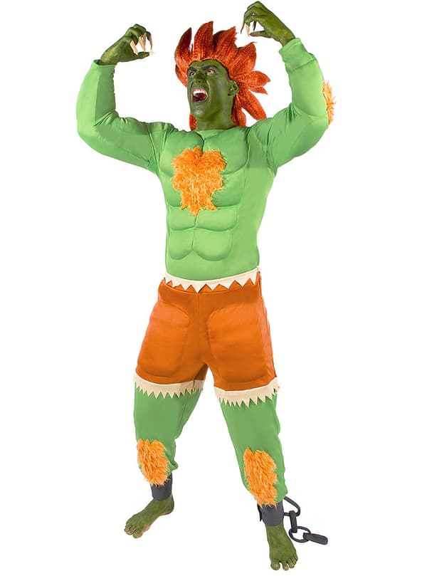 Funidelia | Blanka Kostume - Street Fighter OFFICIELLE til mænd ▶ Videospil, 80'erne, Arcade - Grøn S