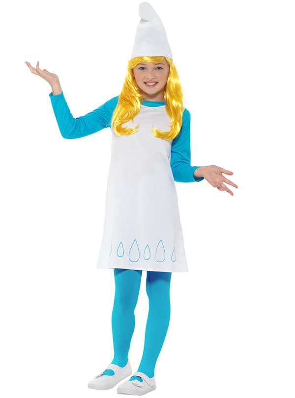 Funidelia | Smølfine Kostume OFFICIELLE til piger ▶ The Smurfs, Tegneserier, Smølferne, Dværg - Blå 7-9 years