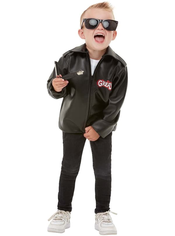 Funidelia | Grease T-Bird Jakke OFFICIELLE til piger og drenge ▶ 50'erne, John Travolta, Grease, Årti - Sort 3-4 years