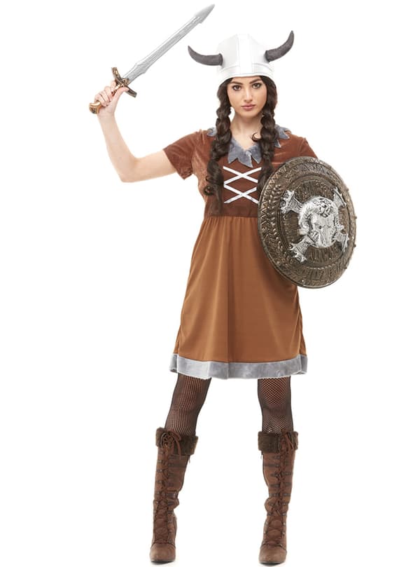 Funidelia | Viking kostume til kvinder ▶ Nordisk, Valkyrier, Barbar, Vikinger - Brun